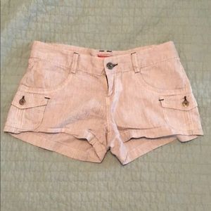 Black and white striped shorts